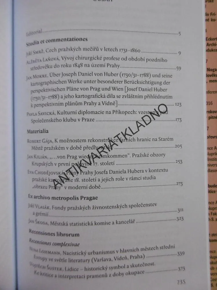PRAŽSKÝ SBORNÍK HISTORICKÝ XLV 2017,CECH MĚČÍŘŮ, P-A,