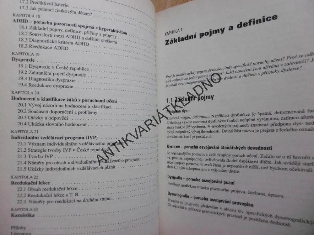 PORUCHY UČENÍ, OLGA ZELINKOVÁ, DYSLEXIE, DYSGRAFIE, DYSORTOGRAFIE, DYSKALKULIE, DYSPRAXIE, ADHD