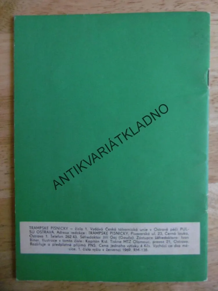 TRAMPSKÉ PÍSNIČKY, WABI RIVOLA, NOTY, TEXT