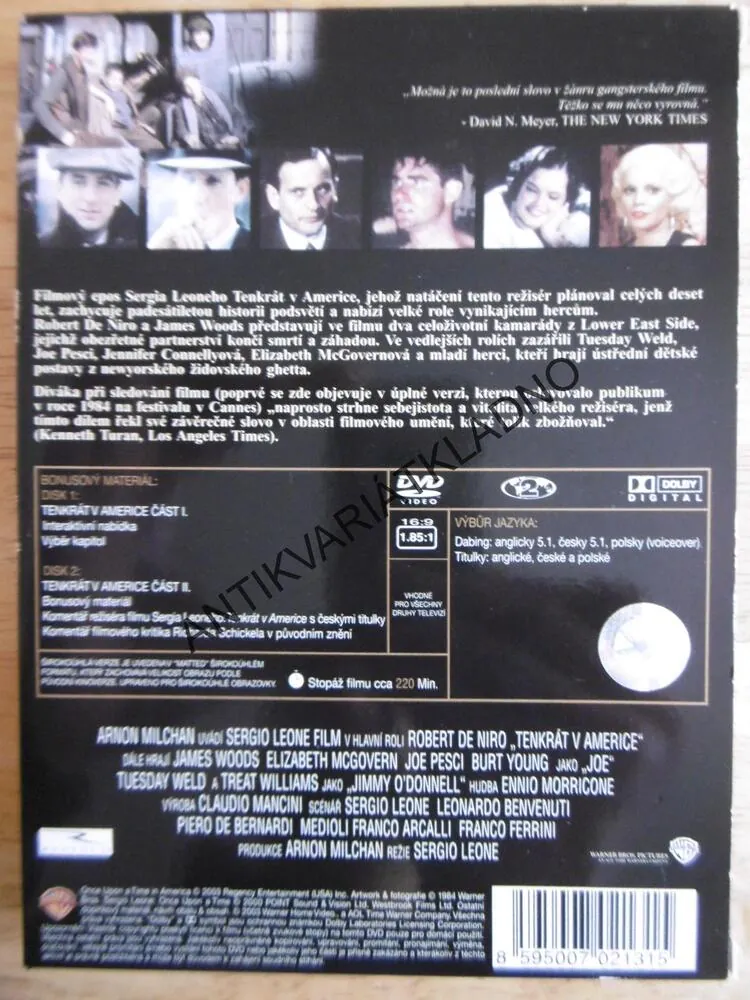 TENKRÁT V AMERICE, 2  DVD FILM