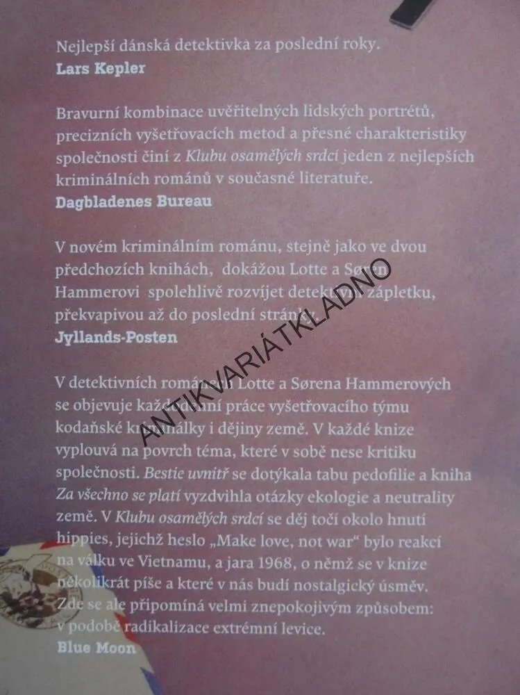KLUB OSAMĚLÝCH SRDCÍ, HAMMER,HAMMEROVI, DETEKTIVKA, **an