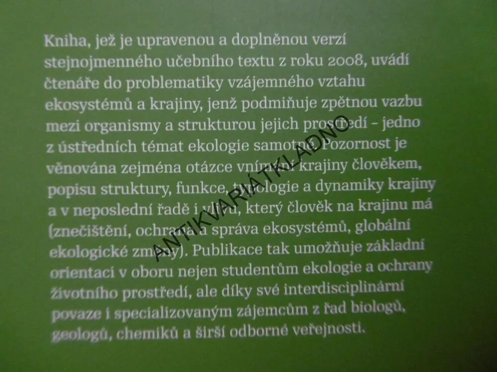 EKOSYSTÉMOVÁ A KRAJINNÁ EKOLOGIE, PAVEL KOVÁŘ