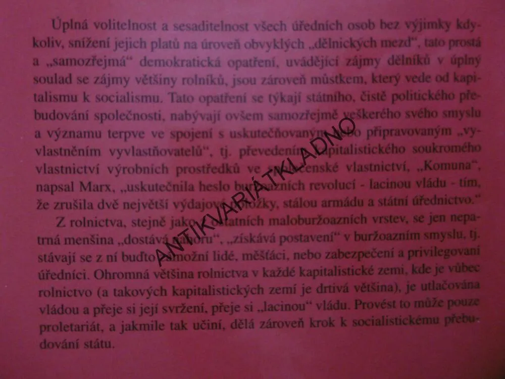 STÁT A REVOLUCE, KLADIVO NA KAPITALISMUS, VLADIMÍR ILJIČ LENIN,