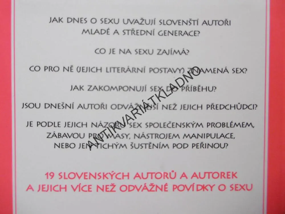 SEX PO SLOVENSKU, DVOUPOHLAVNÍ ANTOLOGIE O SEXU, TARAGEL, **an