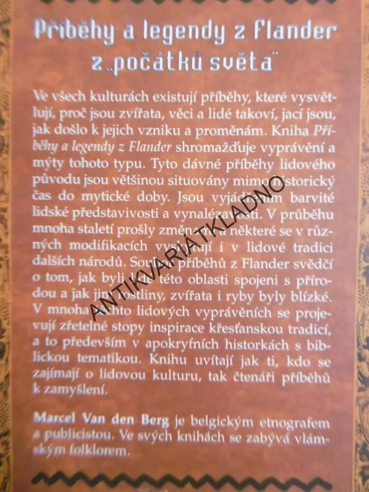 PŘÍBĚHY A LEGENDY Z FLANDER, MARCEL VAN DER BERG, **an