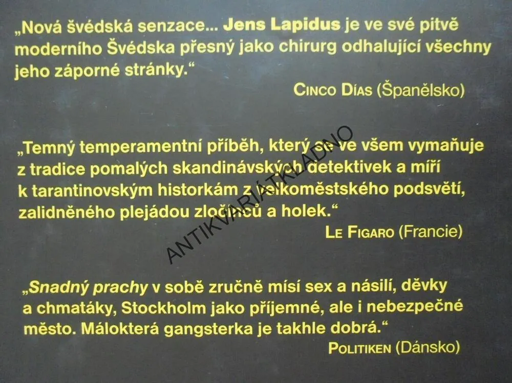 SNADNÝ PRACHY, JENS LAPIDUS, STOCKHOLM NOIR, **an