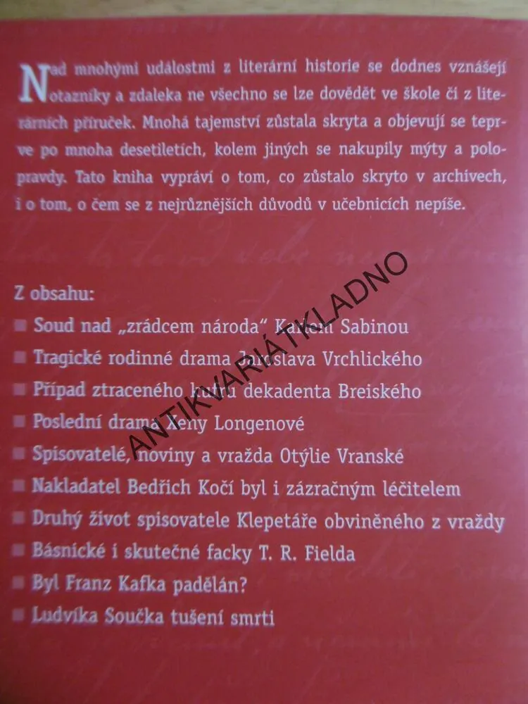 LITERÁRNÍ OTAZNÍKY, MÝTY, ZÁHADY A AFÉRY II., PETR KOVAŘÍK, **an