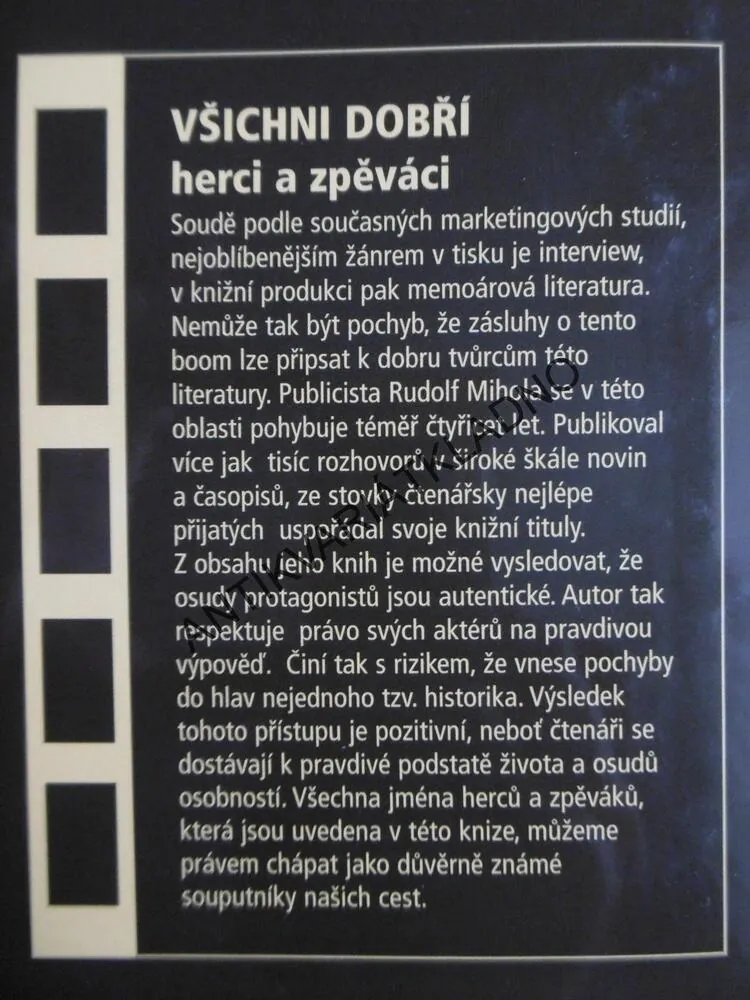 VŠICHNI DOBŘÍ HERCI A ZPĚVÁCI, RUDOLF MIHOLA, **an