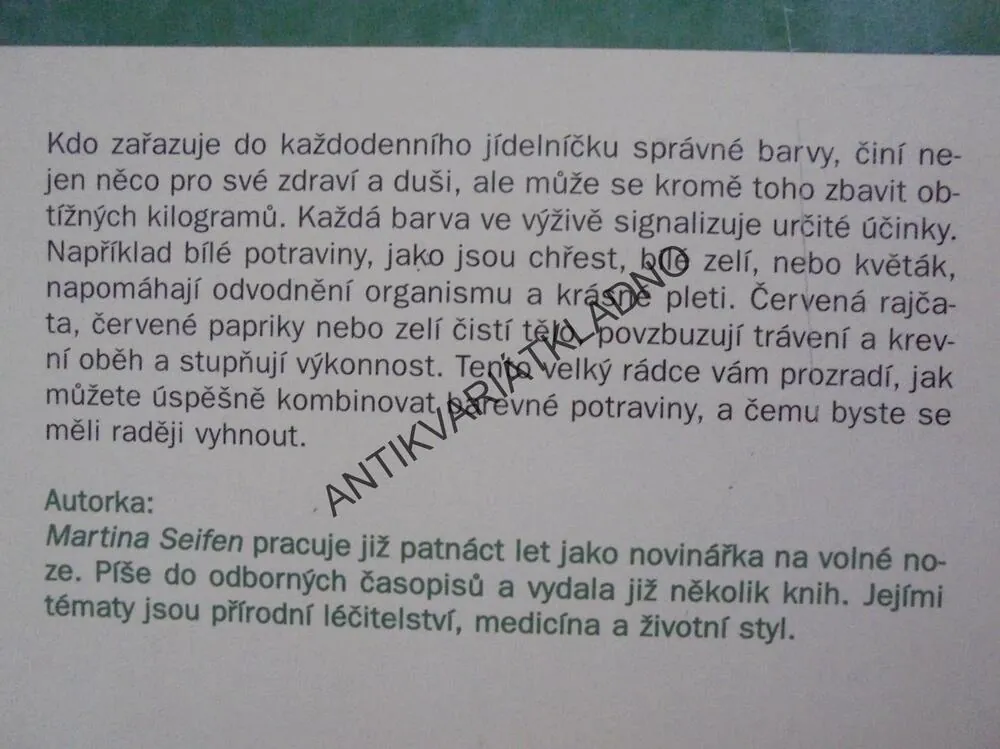 VELKÁ BAREVNÁ DIETA, M.SEIFEN, BARVY VE VÝŽIVĚ