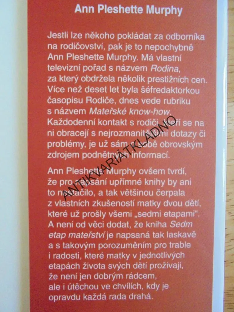 SEDM ETAP MATEŘSTVÍ, MURPHY, JAK MILOVAT DĚTI A NEZTRATIT SAMA SEBE, **an
