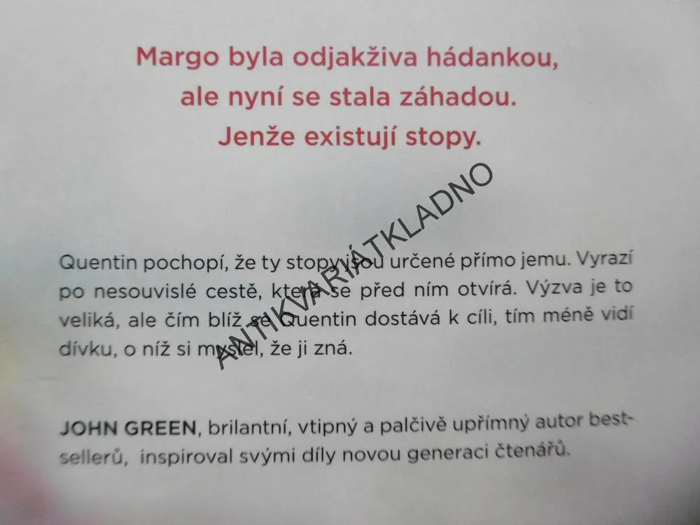 PAPÍROVÁ MĚSTA, JOHN GREEN, BESTSELLER, **an