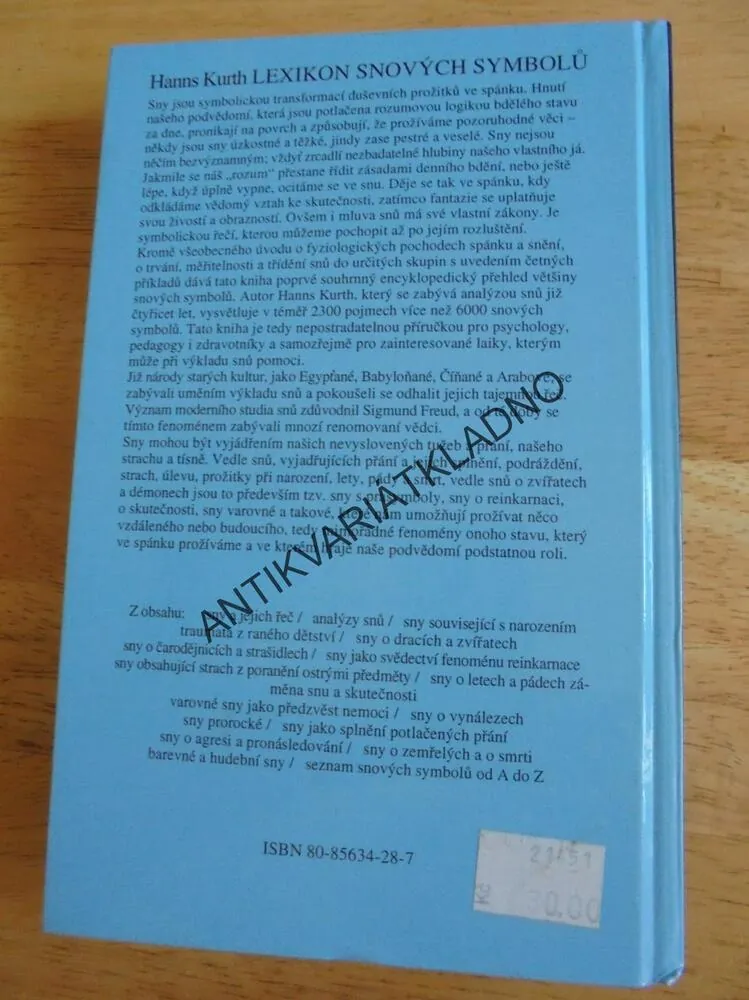 LEXIKON SNOVÝCH SYMBOLŮ, HANNS KURTH, SPÁNEK, SEN, **an
