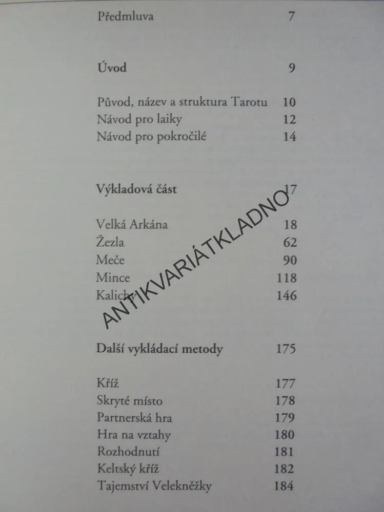 ZÁKLADNÍ KNIHA O TAROTU, TAROT