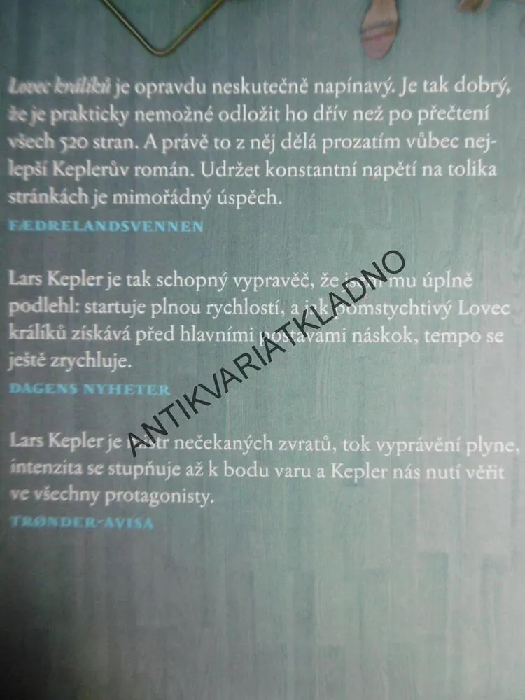 LOVEC KRÁLÍKŮ, LARS KEPLER, **an