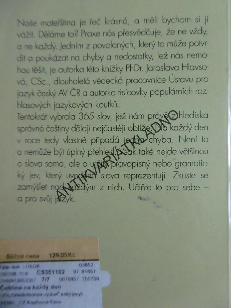 ČEŠTINA NA KAŽDÝ DEN, JAROSLAVA HLAVSOVÁ,
