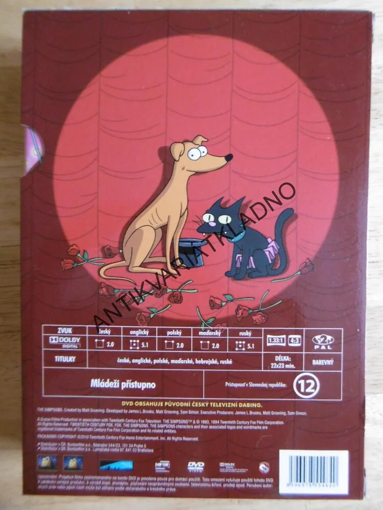 SIMPSONOVI, KOMPLETNÍ PÁTÁ SÉRIE, 3 DVD FILM