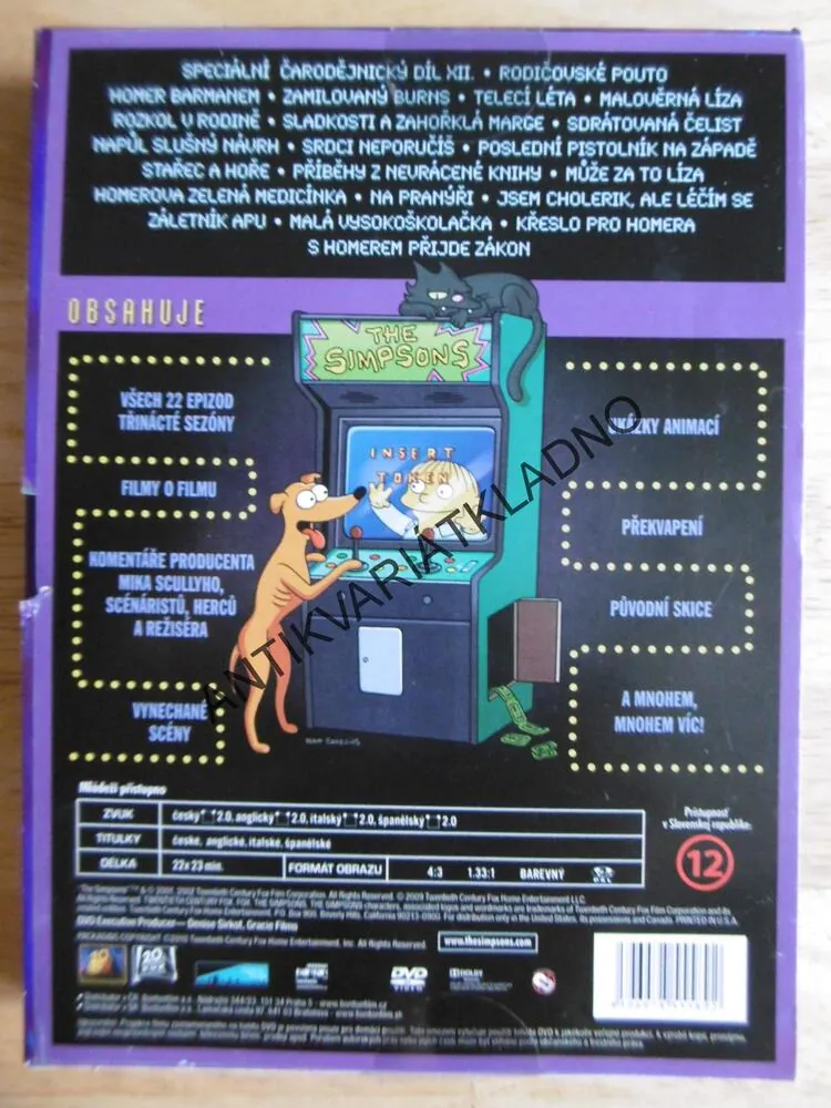 SIMPSONOVI, KOMPLETNÍ TŘINÁCTÁ SÉRIE, 3 DVD FILM