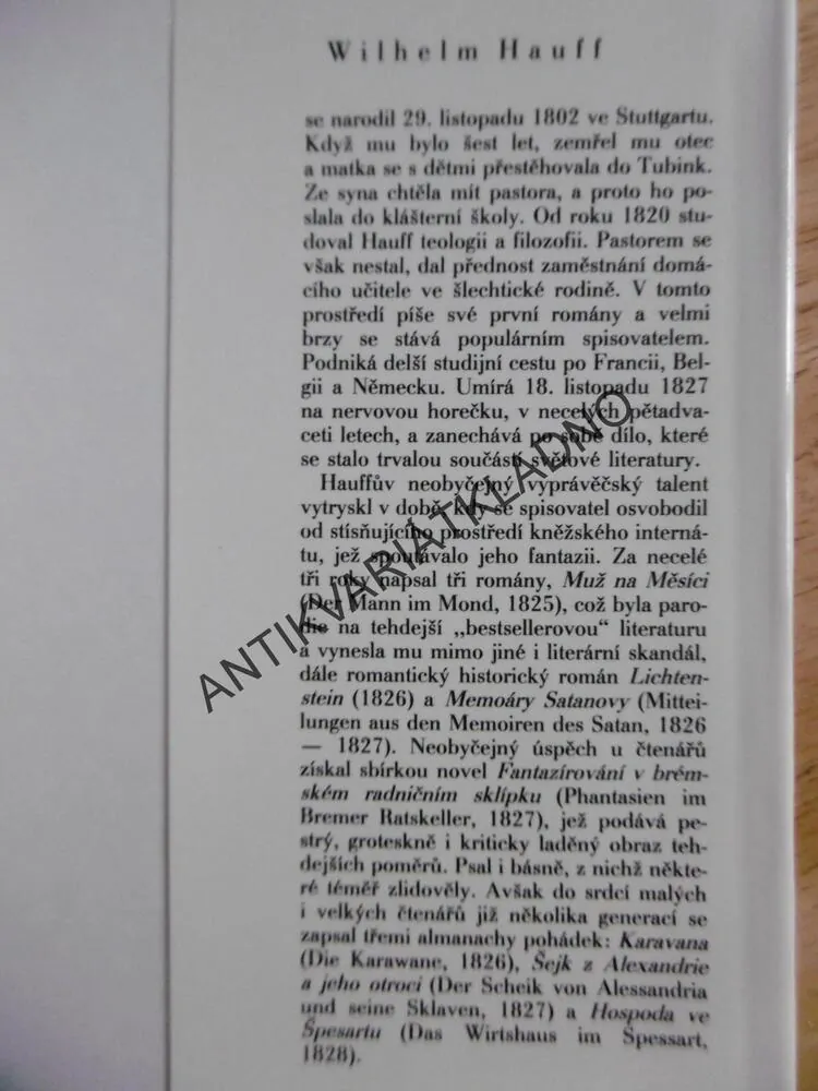 POHÁDKY, WILHELM HAUFF, JIŘÍ BĚHOUNEK, **an