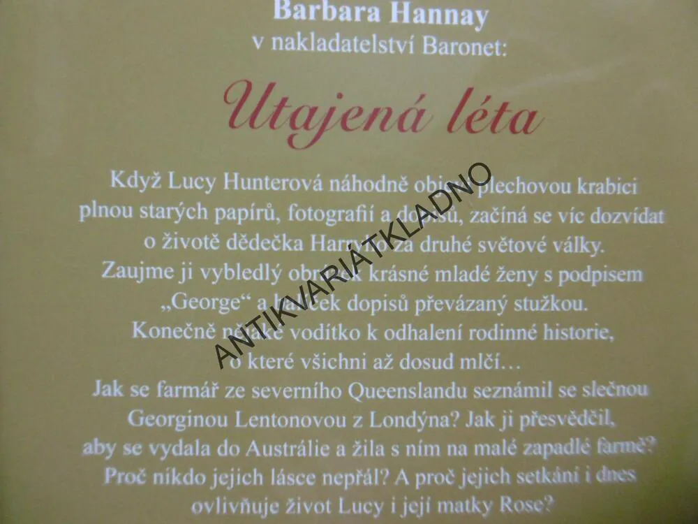 UTAJENÁ LÉTA, BARBARA HANNAY