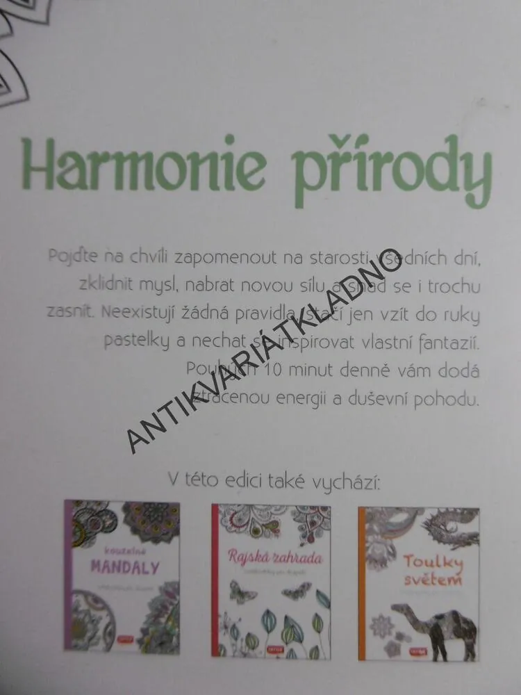 HARMONIE PŘÍRODY, OMALOVÁNKY PRO DOSPĚLÉ, **an