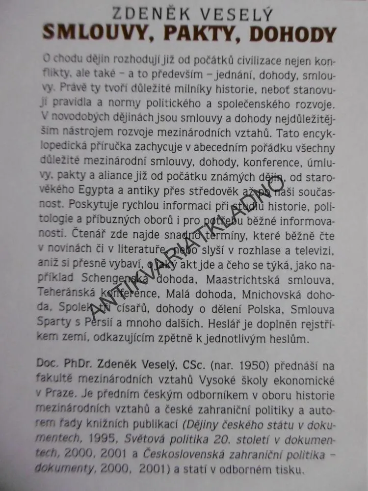 SMLOUVY PAKTY DOHODY, ZDENĚK VESELÝ, **an