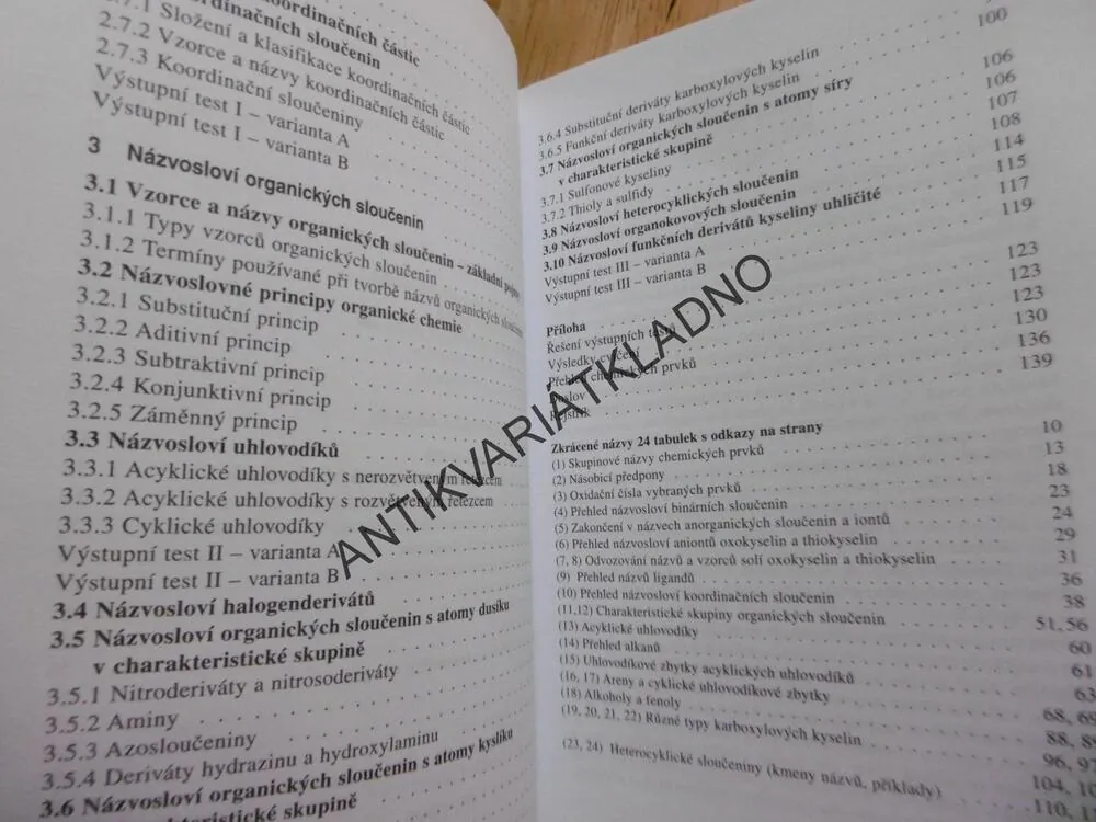 PŘEHLED CHEMICKÉHO NÁZVOSLOVÍ, CHEMIE