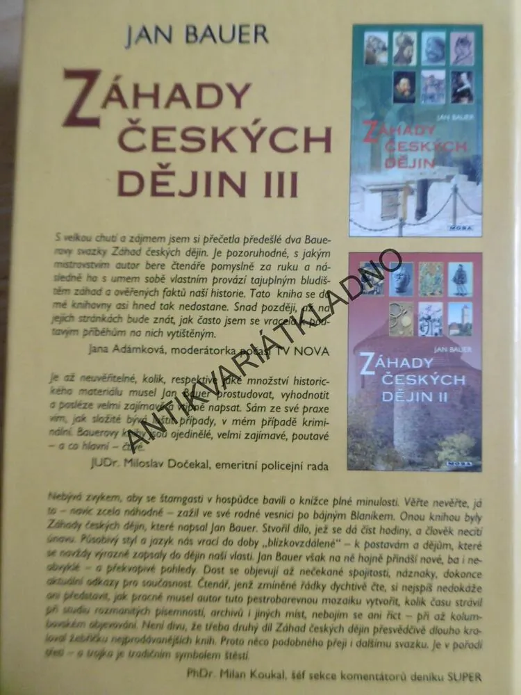 ZÁHADY ČESKÝCH DĚJIN III, JAN BAUER, **an