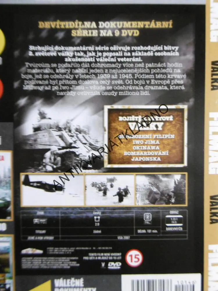BOJIŠTĚ 2. SVĚTOVÉ VÁLKY 1-9., DOKUMENT DVD FILM 2.SVĚT.VÁLKA