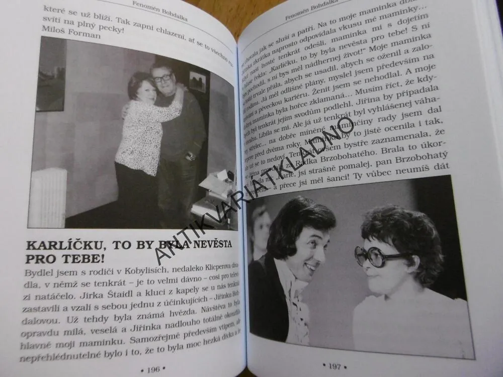 FENOMÉN BOHDALKA, JIŘINA BOHDALOVÁ- AUTOGRAM, **an