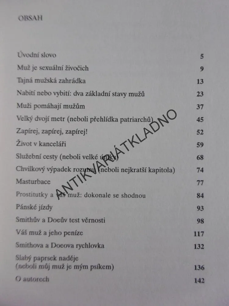 CO SI MUŽI NEPŘEJÍ, ABY ŽENY VĚDĚLY, SMITH A doe