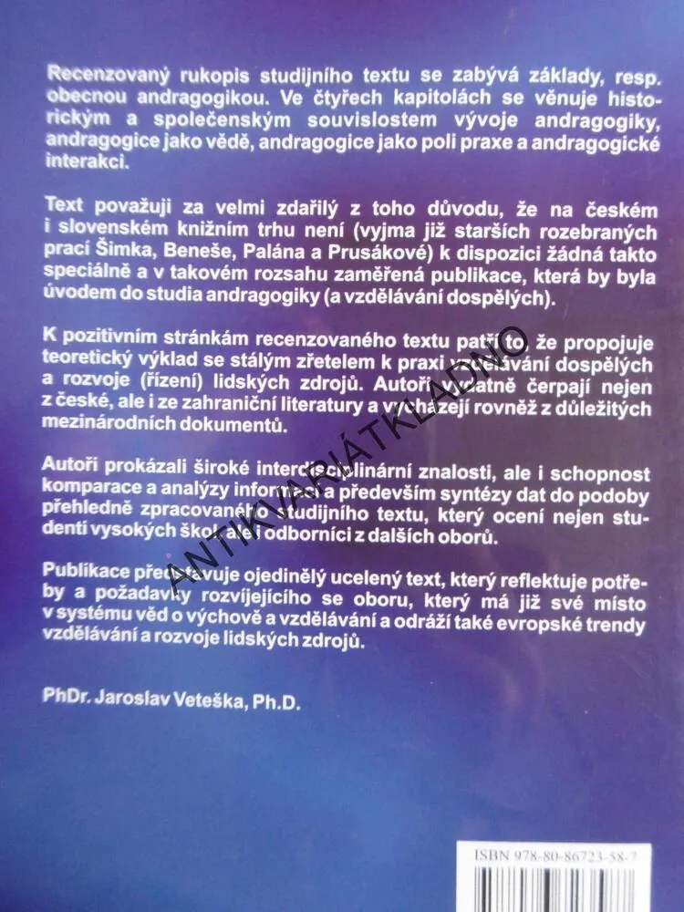 ZÁKLADY ANDRAGOGIKY, ZDENĚK PALÁN, TOMÁŠ LANGER