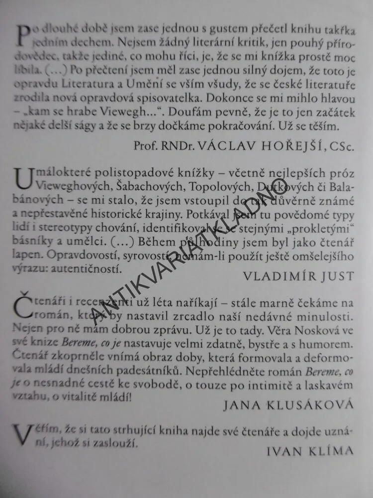 BEREME, CO JE, VĚRA NOSKOVÁ, **an