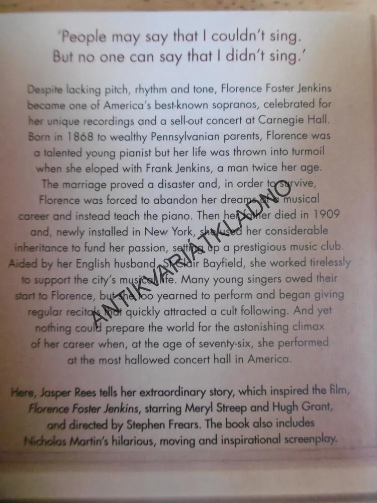 FLORENCE FOSTER JENKINS, ANGLICKY, **an