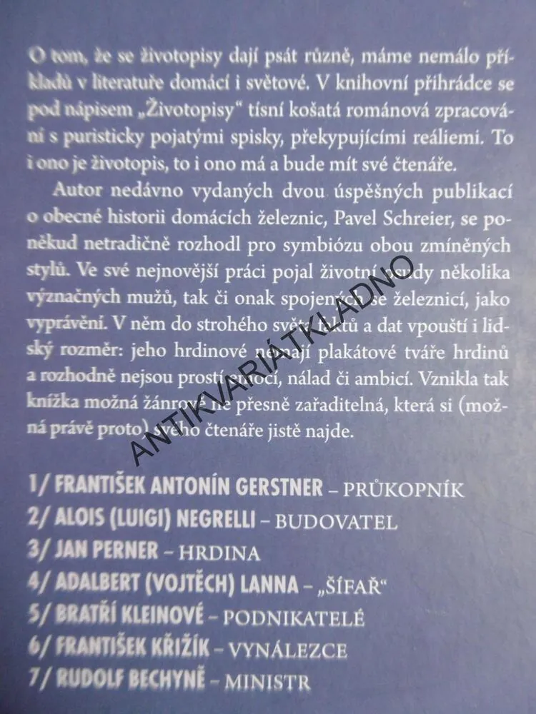 VELKÉ POSTAVY NAŠICH ŽELEZNIC, PAVEL SCHREIER, ŽIVOTY A OSUDY,