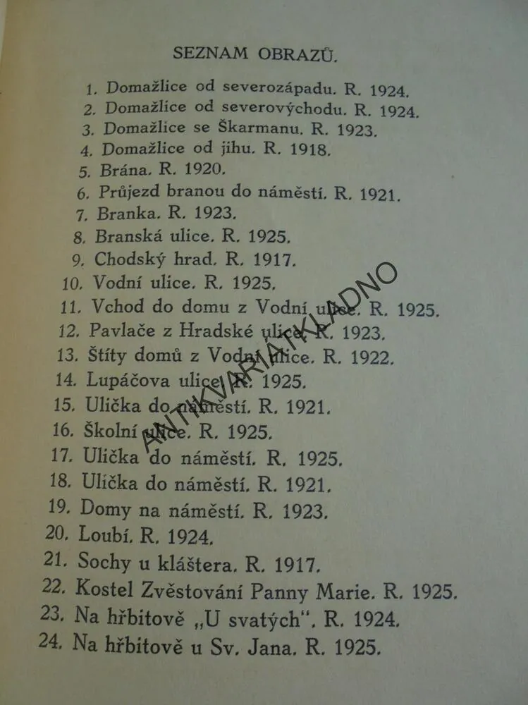 STAROBYLÉ MĚSTO DOMAŽLICE, PAROUBEK, CHODSKO 1926