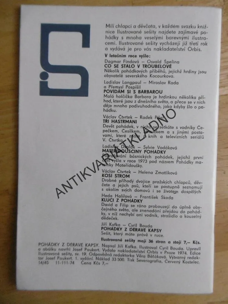 IS 19 - POHÁDKY Z DĚRAVÉ KAPSY, JIŘÍ KAFKA, CYRIL BOUDA