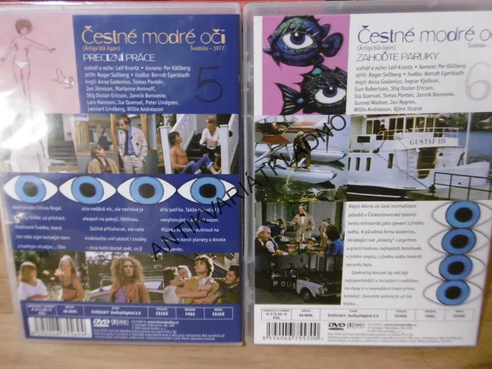 ČESTNÉ MODRÉ OČI, 1-6, 6X DVD FILM ŠVÉDSKO 1977
