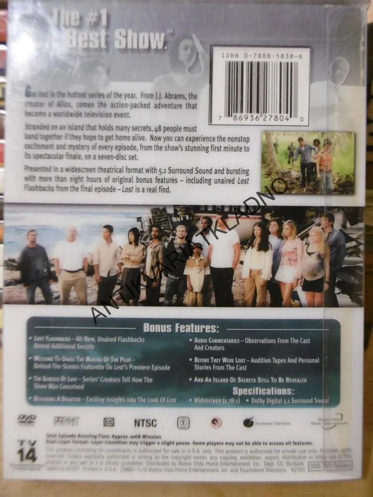 LOST 1., DÍLY 1-7, ZTRACENI, POUZE ANGLIČTINA, DVD FILM