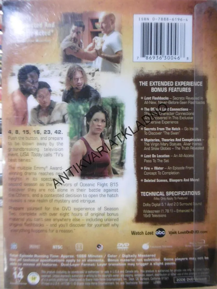 LOST 2., DÍLY 1-7, ZTRACENI, POUZE ANGLIČTINA, DVD FILM