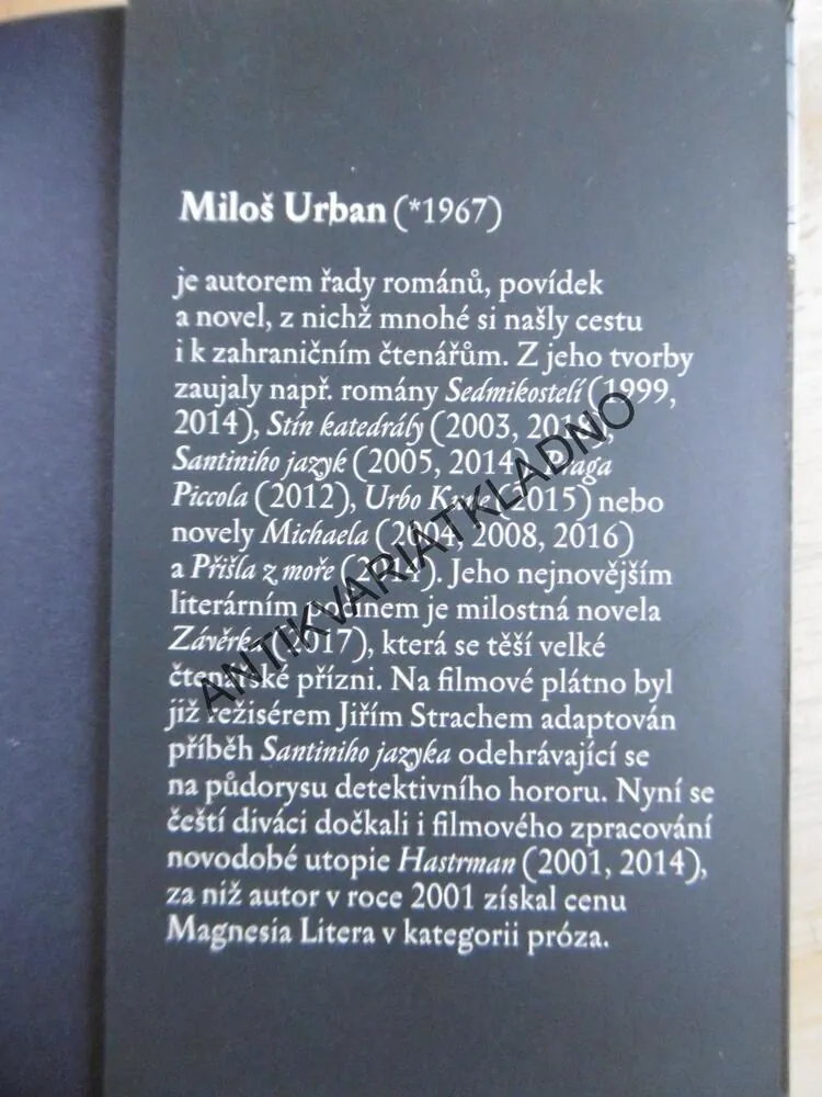 HASTRMAN, MILOŠ URBAN, ČLOVĚK VE ZVÍŘETI, ZVÍŘE V ČLOVĚKU, **an