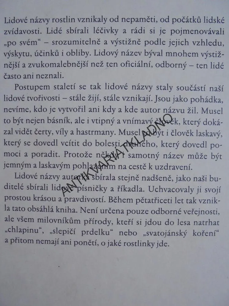 PRŮVODCE LIDOVÝMI NÁZVY ROSTLIN,BYLINKY,LÉČITELSTVÍ, RYSTONOVÁ, **an
