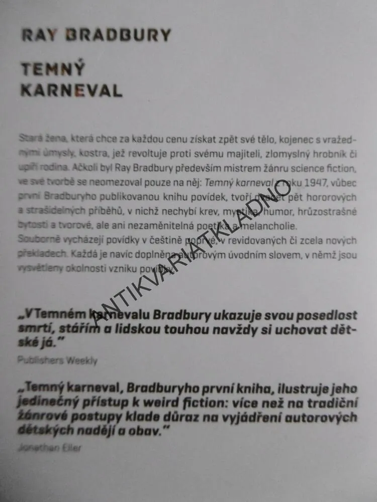 TEMNÝ KARNEVAL, RAY BRADBURY