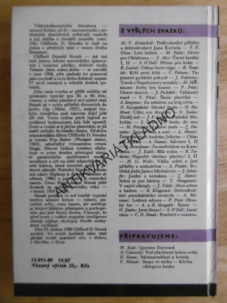 KOD 189 - POSELSTVÍ Z VESMÍRU, CLIFFORD D.SIMAK, **an