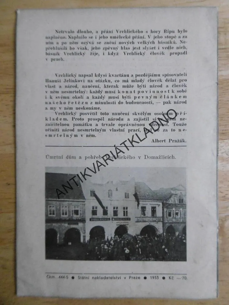 JAROSLAV VRCHLICKÝ, LOUNY, BÁSNÍK,  SPISOVATEL