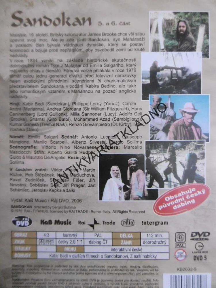 SANDOKAN 1-6, 2 DVD FILM