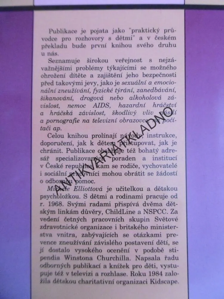 JAK OCHRÁNIT SVÉ DÍTĚ, MICHELE ELLIOTTOVÁ, **an