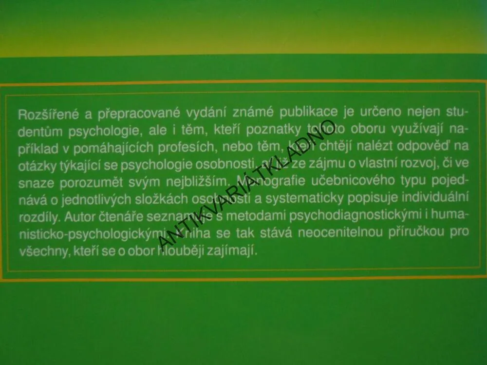 PSYCHOLOGIE OSOBNOSTI, OBOR V POHYBU, ŘÍČAN