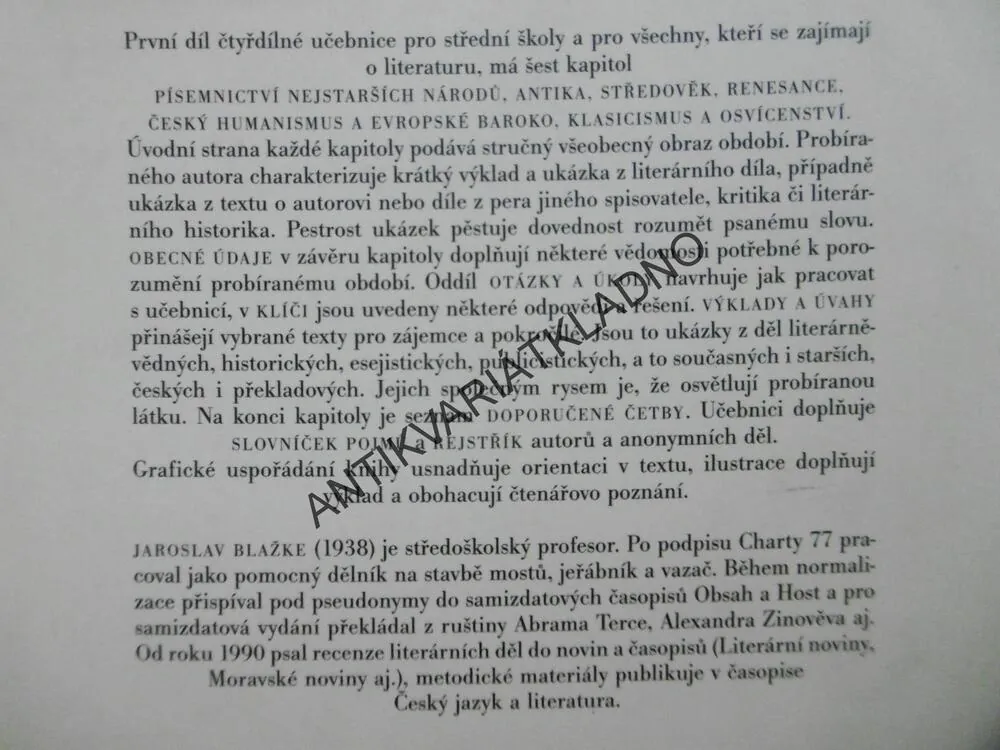 KOUZELNÉ ZRCADLO LITERATURY, JAROSLAV BLAŽKE, 1.,