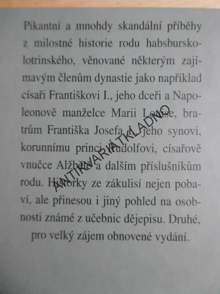 LÁSKY A SŇATKY HABSBURKŮ, G. PRASCHL-BICHLEROVÁ, **an