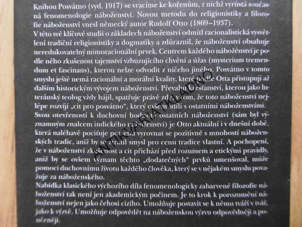 POSVÁTNO, RUDOLF OTTO, 